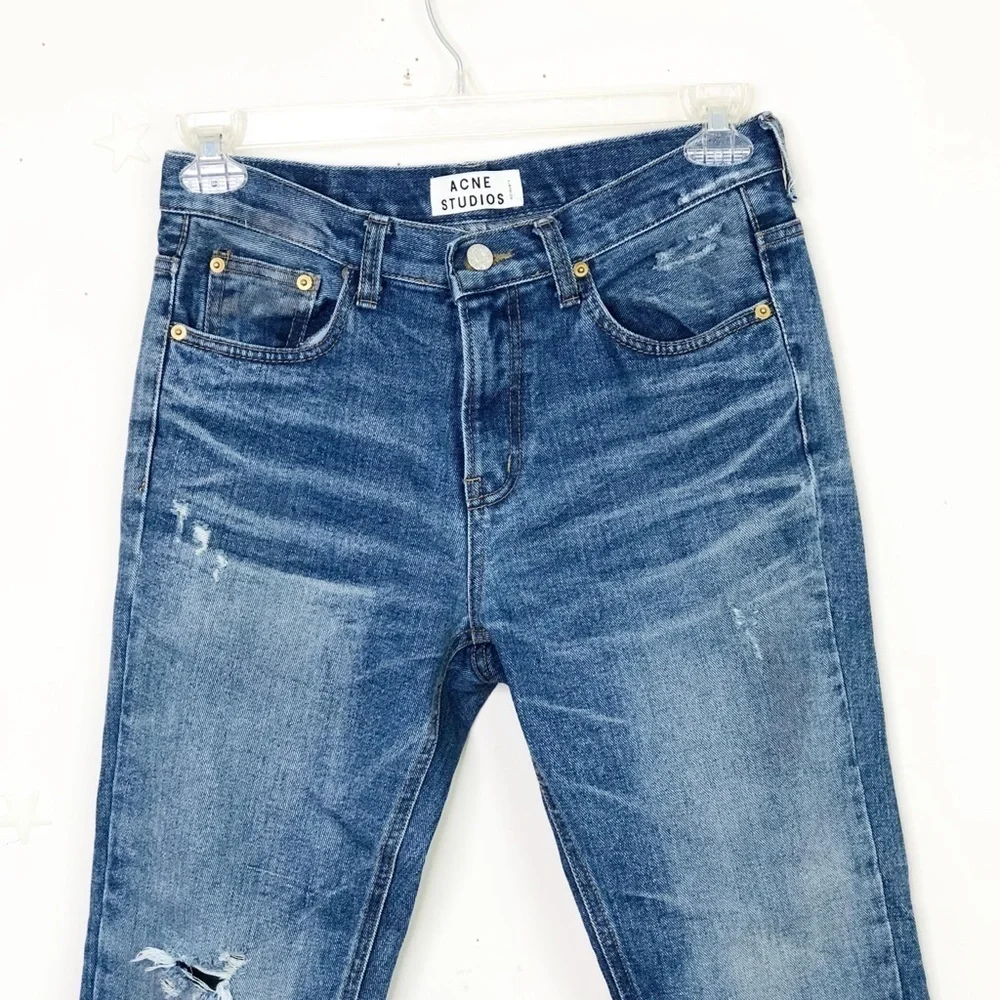 ACNE Studio raw hem distressed skinny jeans